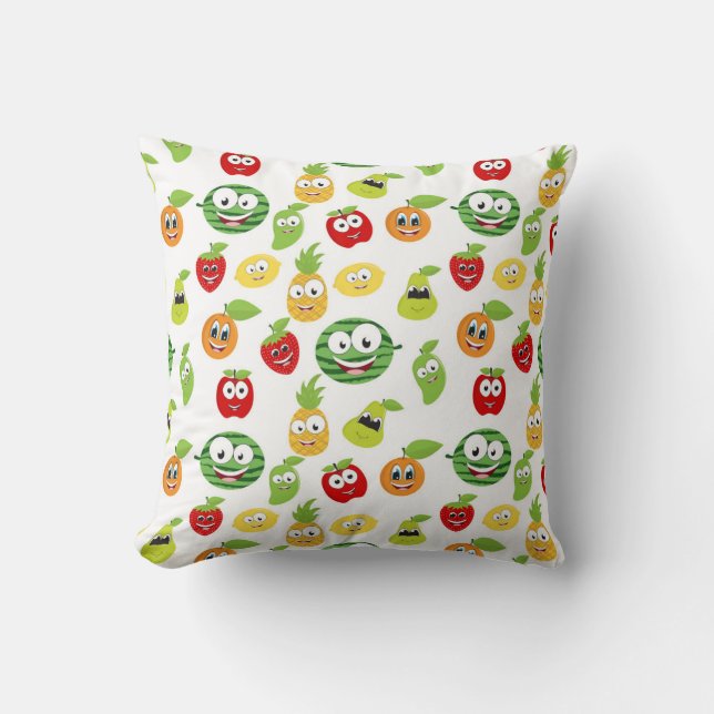 Funny Fruchtgums mit Gesichtsmuster Kissen (Vorderseite)