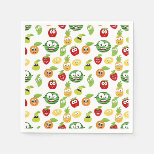Funny Fruchtgums mit Gesichtsmuster Serviette (Vorderseite)