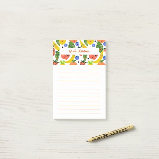 Funny Fruchtsalat KÜMMERN IT Notepad Post-it Klebezettel (Auf Schreibtisch)