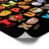 Funny Fruit And Foodie Alphabet Abcs Kindergarten  Poster (Ecke)