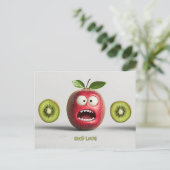 Funny Fruit Face Viel Glück Postkarte (Stehend Vorderseite)