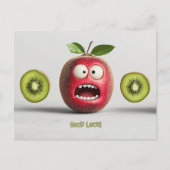 Funny Fruit Face Viel Glück Postkarte (Vorderseite)