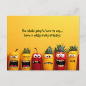 Funny Fruit Faces Birthday Postkarte (Vorderseite)