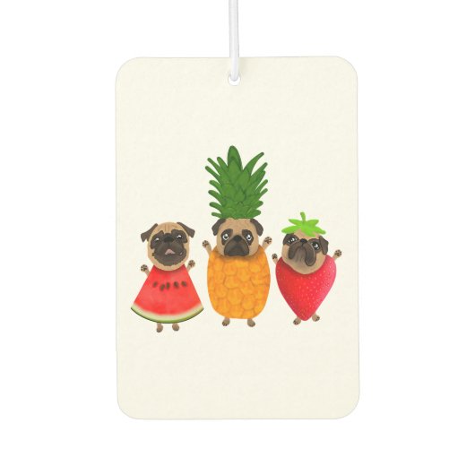 Funny Fruit Mops Niedlich Dog Geschenk | Pet Lover Autolufterfrischer (Vorderseite)