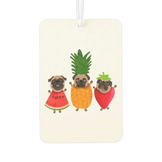 Funny Fruit Mops Niedlich Dog Geschenk | Pet Lover Autolufterfrischer (Rückseite)