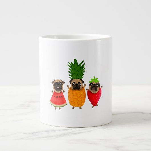 Funny Fruit Mops Niedlich Dog Geschenk | Pet Lover Jumbo-Tasse (Vorderseite)