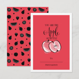 Funny Fruit Pun Apple Klassenzimmer Valentine Card Einladung
