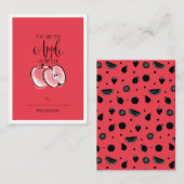 Funny Fruit Pun Apple Klassenzimmer Valentine Card Mitteilungskarte (Vorne/Hinten)