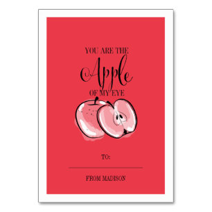 Funny Fruit Pun Apple Klassenzimmer Valentine Card Tischnummer