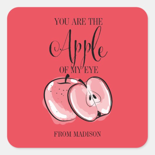 Funny Fruit Pun Apple Valentine Aufkleber (Vorderseite)