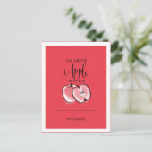 Funny Fruit Pun Apple Valentine Postkarte (Stehend Vorderseite)