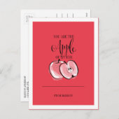 Funny Fruit Pun Apple Valentine Postkarte (Vorne/Hinten)
