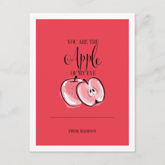 Funny Fruit Pun Apple Valentine Postkarte (Vorderseite)
