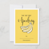 Funny Fruit Pun Banana Classroom Valentine Card Einladung (Vorderseite)
