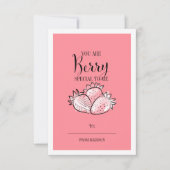 Funny Fruit Pun Berry Klassenzimmer Valentine Card Einladung (Vorderseite)