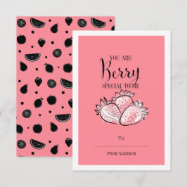 Funny Fruit Pun Berry Klassenzimmer Valentine Card Einladung