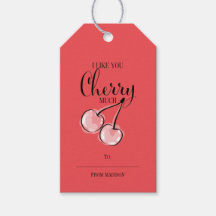 Funny Fruit Pun Cherry Valentine Gift Tags