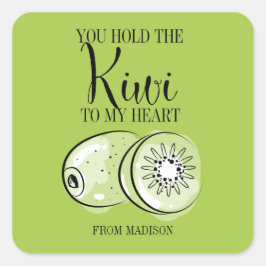 Funny Fruit Pun Kiwi Heart Valentine Sticker