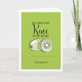 Funny Fruit Pun Kiwi Herzenslust Valentine Card Feiertagskarte