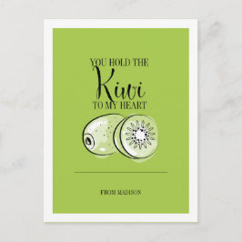 Funny Fruit Pun Kiwi Herzenslust Valentine Postkar Feiertagspostkarte