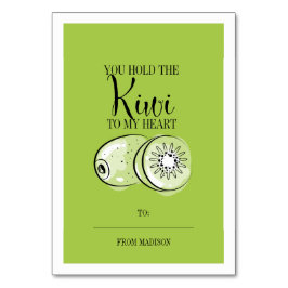 Funny Fruit Pun Kiwi Klassenzimmer Valentine Card Tischnummer