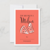 Funny Fruit Pun Melon Classroom Valentine Card Einladung (Vorderseite)