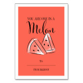 Funny Fruit Pun Melon Classroom Valentine Card Tischnummer (Vorderseite)