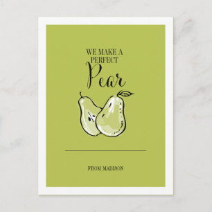 Funny Fruit Pun Perfect Pear Valentine Postkarte