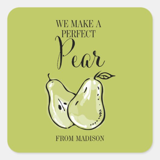 Funny Fruit Pun Perfect Pear Valentine Sticker (Vorderseite)