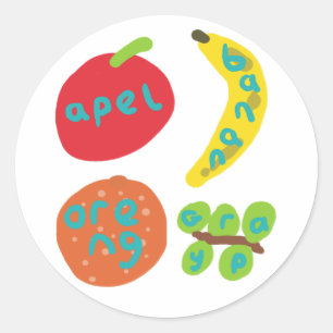 Funny Fruit Runder Aufkleber