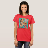Funny Fruitcake Christmas Girl - Retro T Shirt (Vorne ganz)