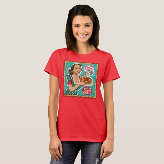 Funny Fruitcake Christmas Girl - Retro T Shirt (Vorne ganz)