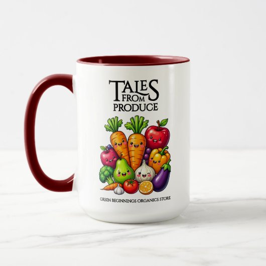 Funny Fruits Veggies Tales from Produce Grocery Tasse (Links)