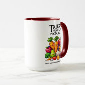 Funny Fruits Veggies Tales from Produce Grocery Tasse (VorderseiteRechts)