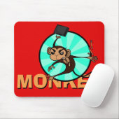 FUNNY FRUSTRATED MONKEY HORIZONTAL MOUSE PAD MOUSEPAD (Mit Mouse)