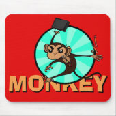 FUNNY FRUSTRATED MONKEY HORIZONTAL MOUSE PAD MOUSEPAD (Vorne)