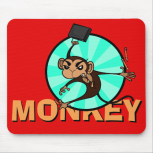 FUNNY FRUSTRATED MONKEY HORIZONTAL MOUSE PAD MOUSEPAD