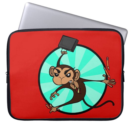 FUNNY FRUSTRATED MONKEY LAPTOP SLEEVE (Vorderseite)