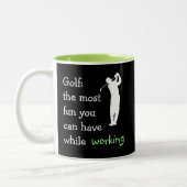Funny Führungskraft Golf Geschenk Zweifarbige Tasse (Links)