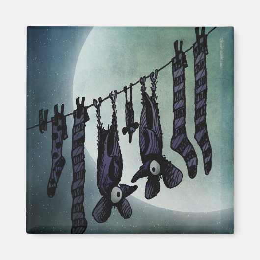 Funny Full Moon Bats Magnet (Vorne)