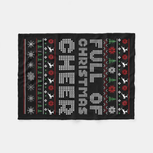 Funny Full Of Christmas Cheer Beer Ugly Matching C Fleecedecke (Vorderseite (Horizontal))