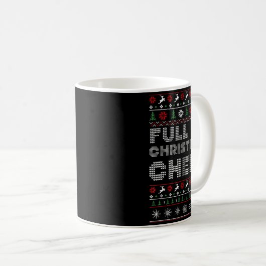Funny Full Of Christmas Cheer Beer Ugly Matching C Kaffeetasse (VorderseiteRechts)