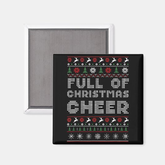 Funny Full Of Christmas Cheer Beer Ugly Matching C Magnet (Vorderseite/Rückseite)