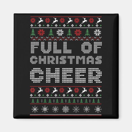 Funny Full Of Christmas Cheer Beer Ugly Matching C Magnet (Vorne)