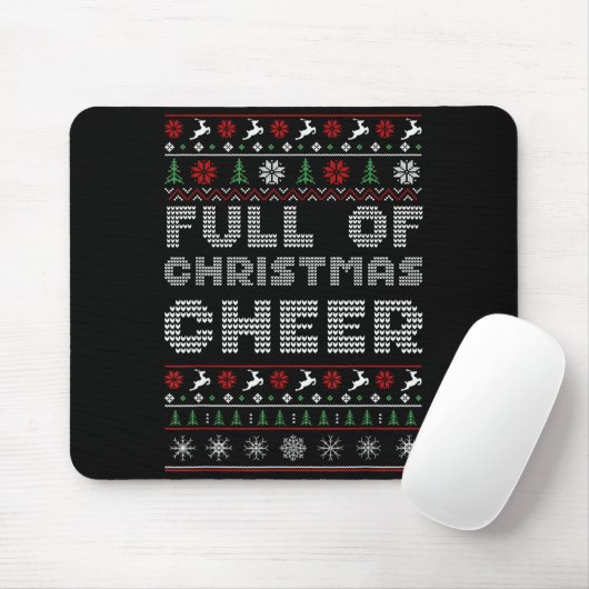 Funny Full Of Christmas Cheer Beer Ugly Matching C Mousepad (Mit Mouse)