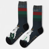 Funny Fun Festive Sheep “Fleece Navidad” Dark Blue Socken (Linkes Detail)