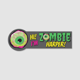 Funny Fun ‘Hi I m Zombie Personalisiert’ Halloween Namensschild