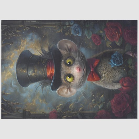 Funny fun Maus mit Hut Seidenpapier (Vorderseite)