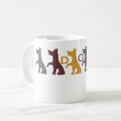 Funny Fun Niedlich Yellow Grey Brown 6 Hunde Hunde Kaffeetasse (Vorderseite Links)