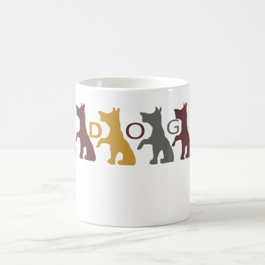 Funny Fun Niedlich Yellow Grey Brown 6 Hunde Hunde Kaffeetasse (Mittel)
